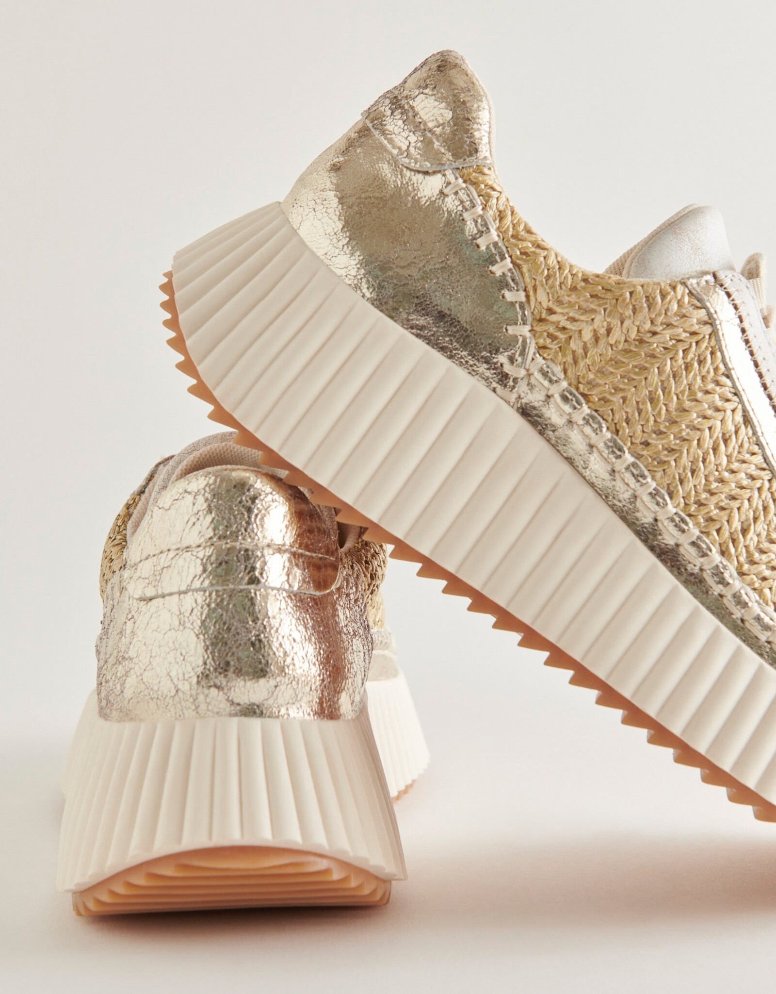 Dolen Gold Knit Sneaker
