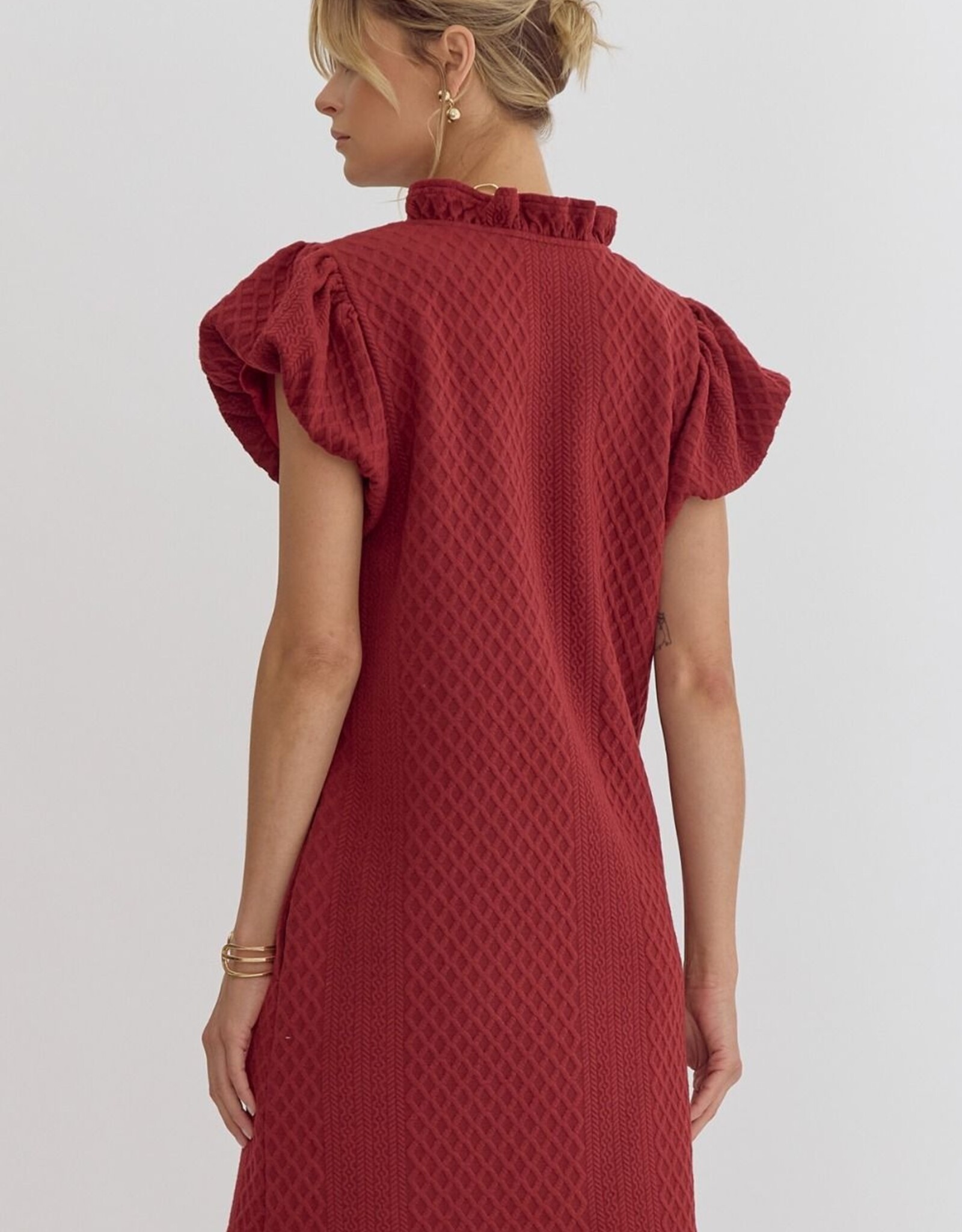 Ruby Textured Puff Sleeve Dress