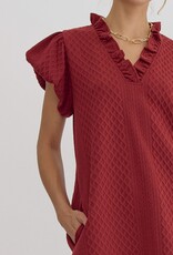 Ruby Textured Puff Sleeve Dress
