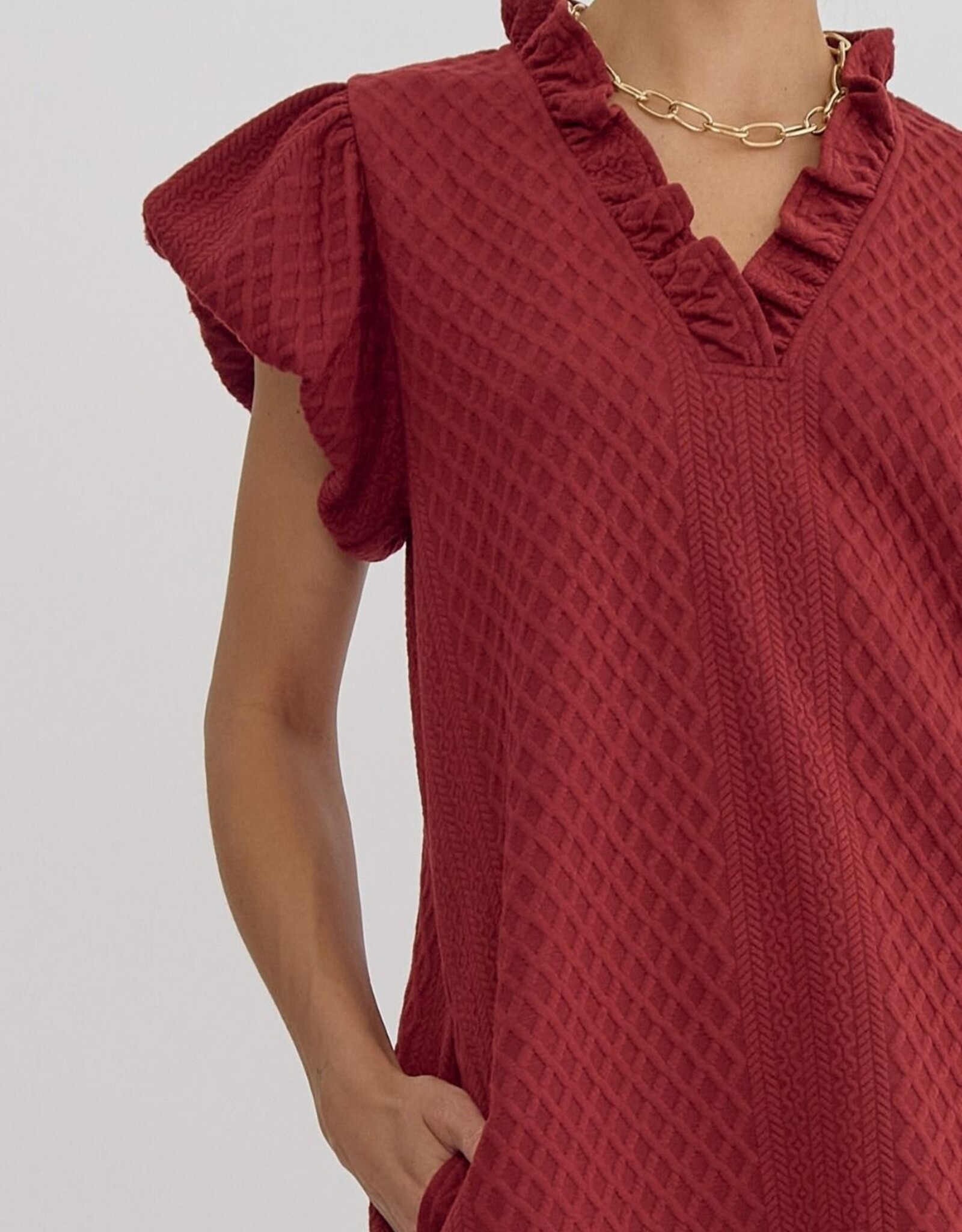 Ruby Textured Puff Sleeve Dress