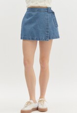 Denim Belted Skort