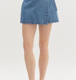 Denim Belted Skort