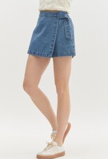 Denim Belted Skort