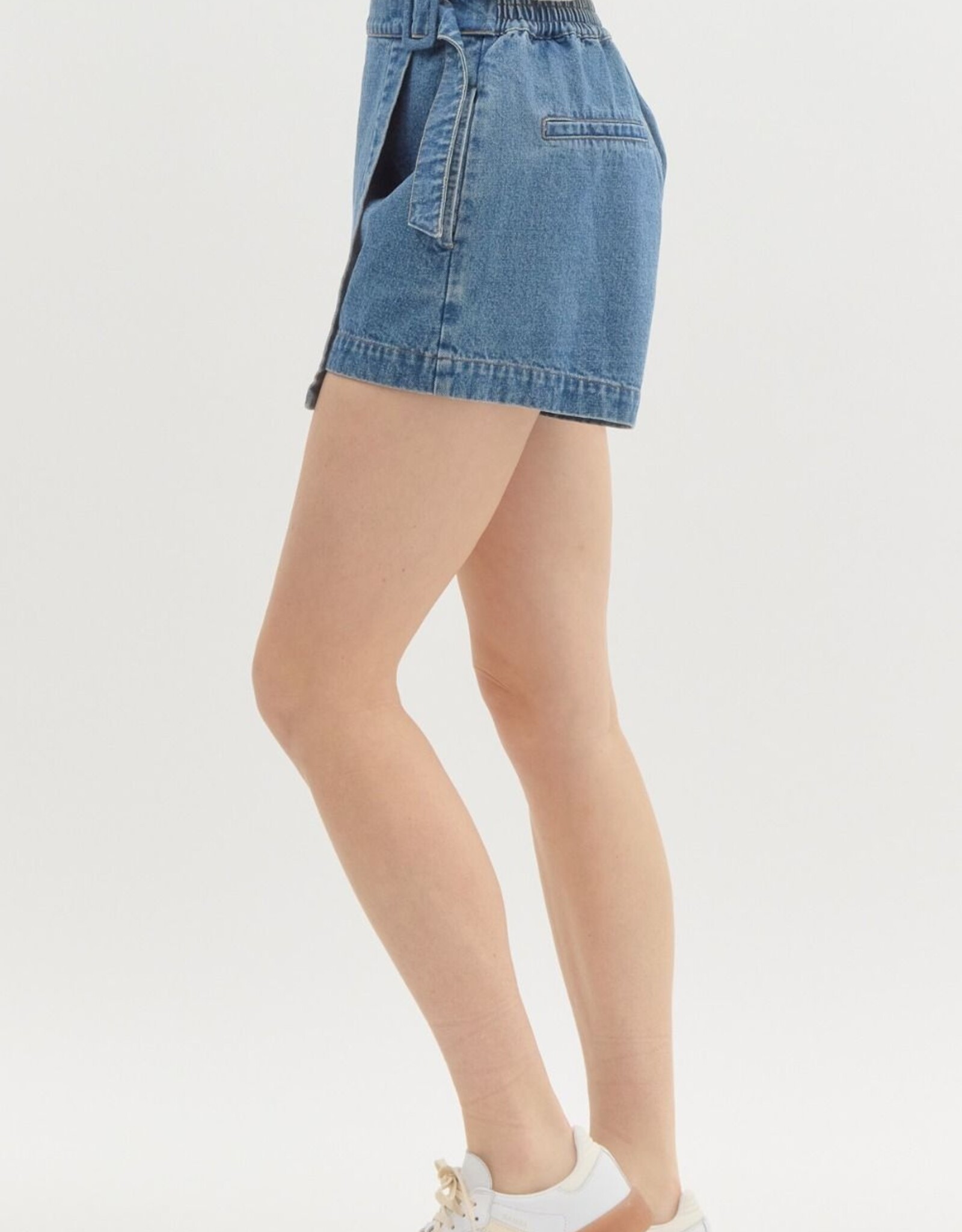 Denim Belted Skort