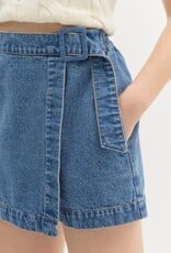 Denim Belted Skort