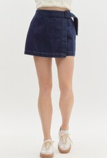 Dark Denim Belted Skort