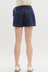 Dark Denim Belted Skort