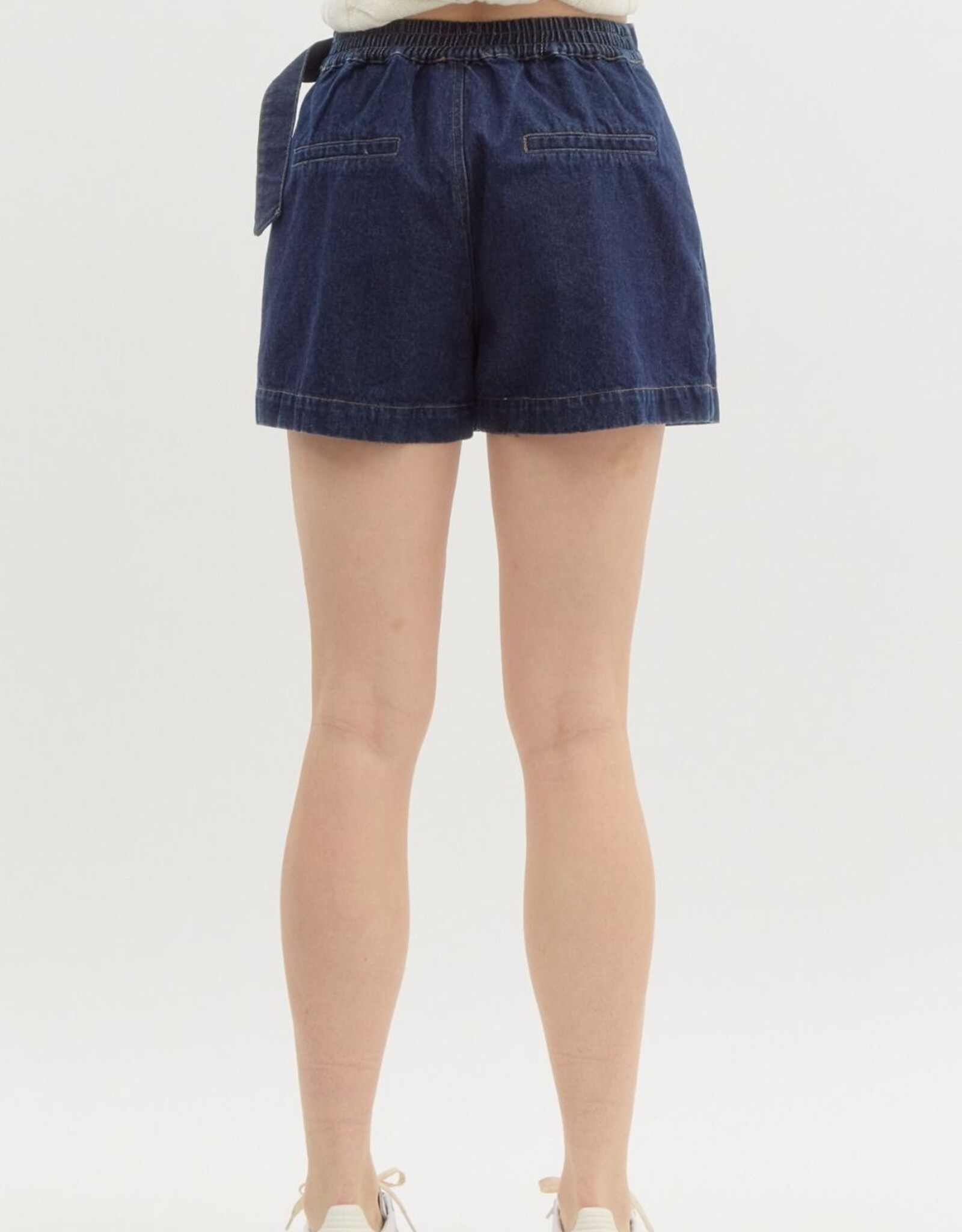 Dark Denim Belted Skort