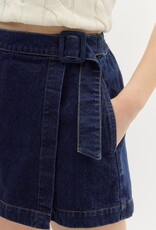 Dark Denim Belted Skort