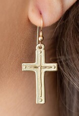 Madison Sterling French Hook Earring- Cross/Titus 3:4-5