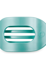 Teleties Teleties Flat Round Hair Clip- Totally Turquoise
