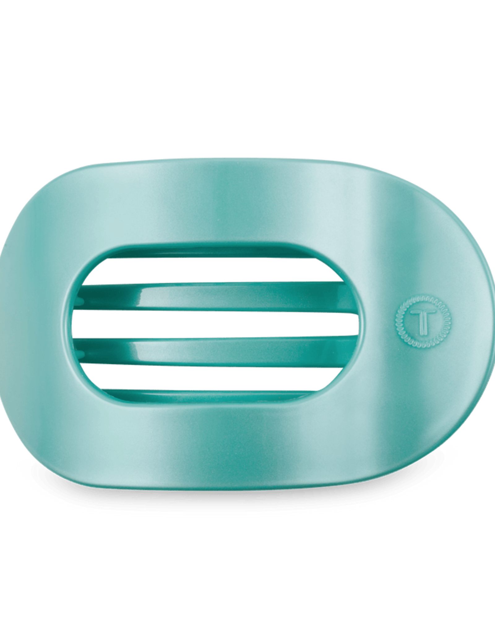 Teleties Teleties Flat Round Hair Clip- Totally Turquoise