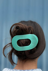 Teleties Teleties Flat Round Hair Clip- Totally Turquoise