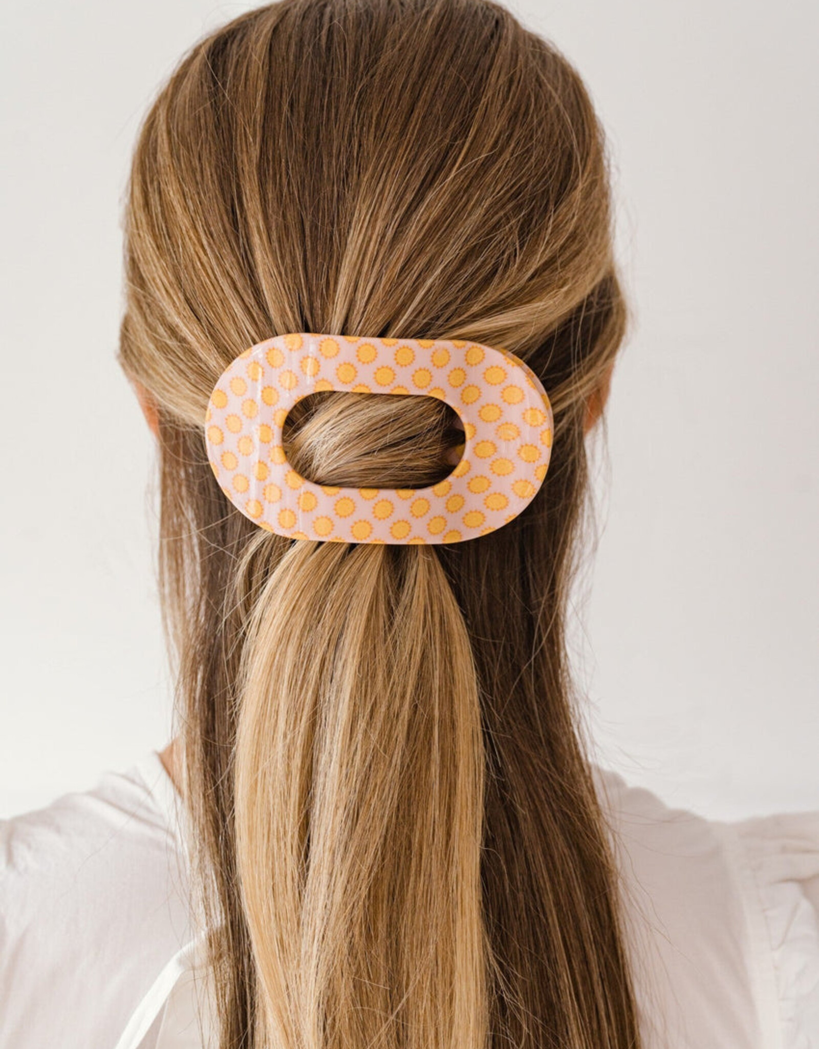 Teleties Teleties Flat Round Hair Clip- Sunny Days Ahead
