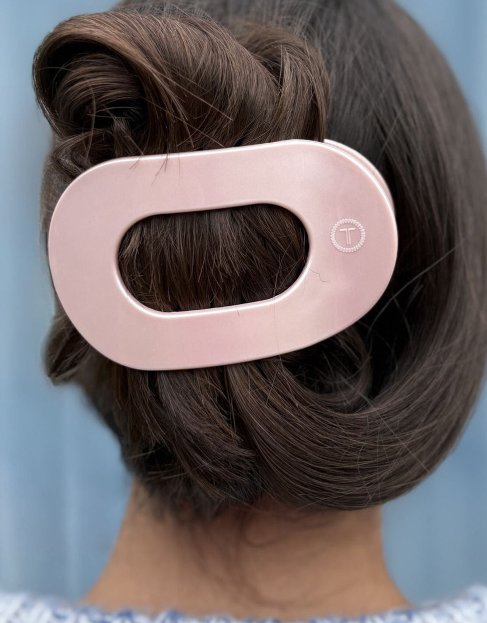 Teleties Teleties Flat Round Hair Clip- Pearly Pink