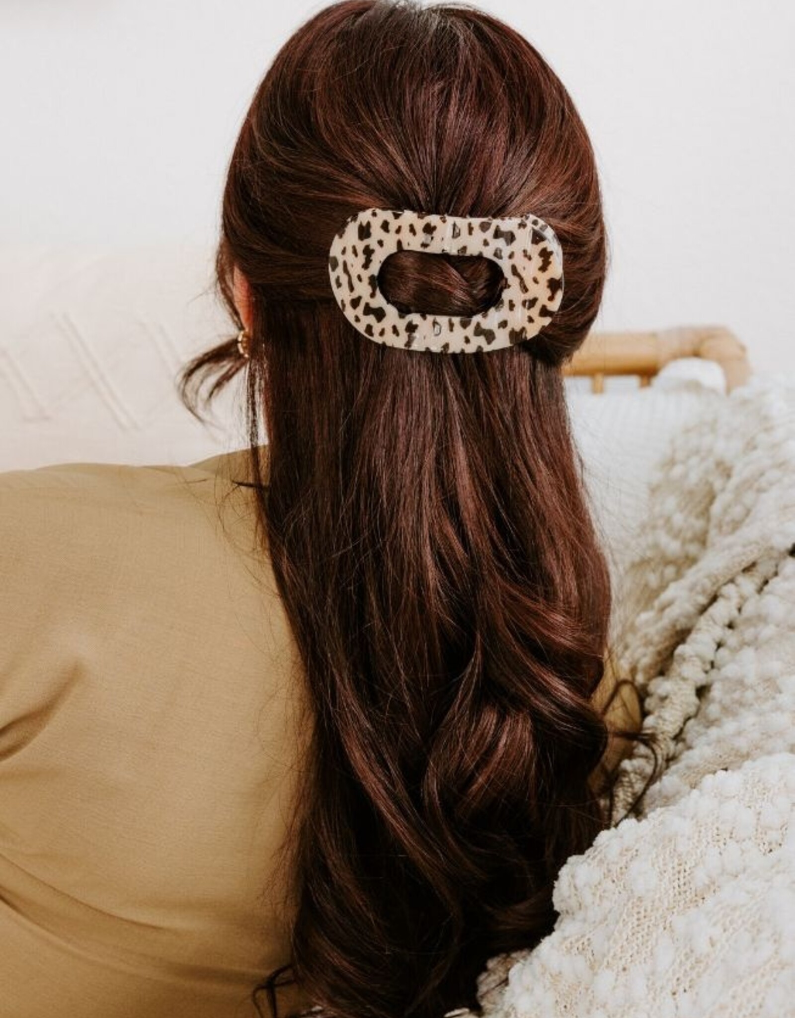 Teleties Teleties Flat Round Hair Clip-Blonde Tortoise