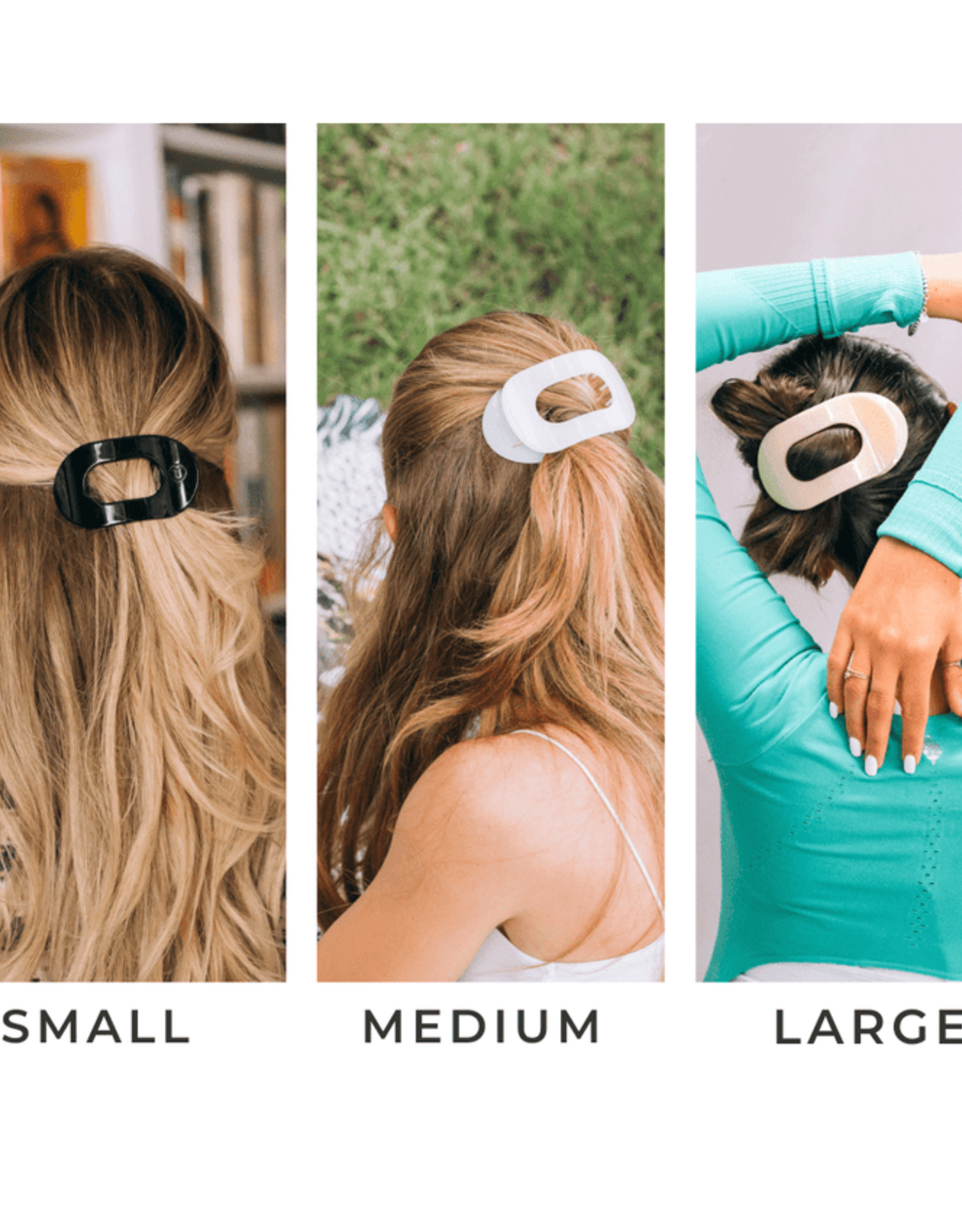 Teleties Teleties Flat Round Hair Clip- Coconut White