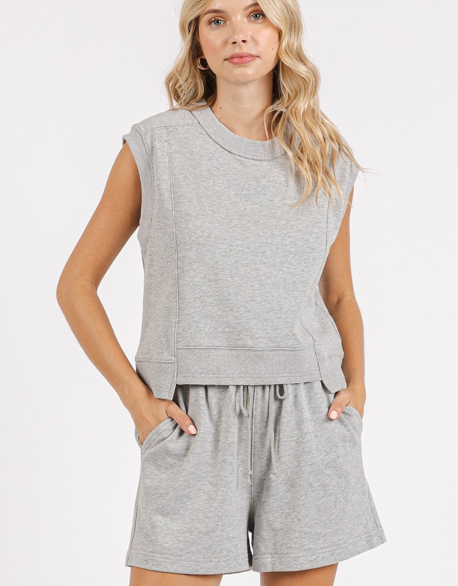 Heather Grey Crew Neck & Short Set