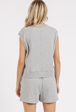 Heather Grey Crew Neck & Short Set