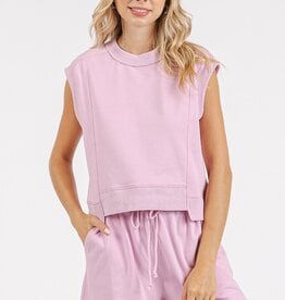 Lilac Pink Crew Neck & Short Set