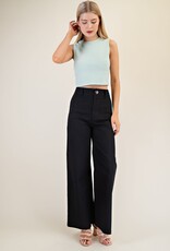 Black High Rise Straight Pant