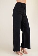 Black High Rise Straight Pant