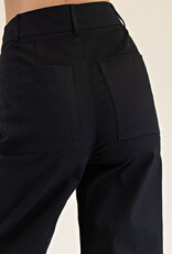 Black High Rise Straight Pant