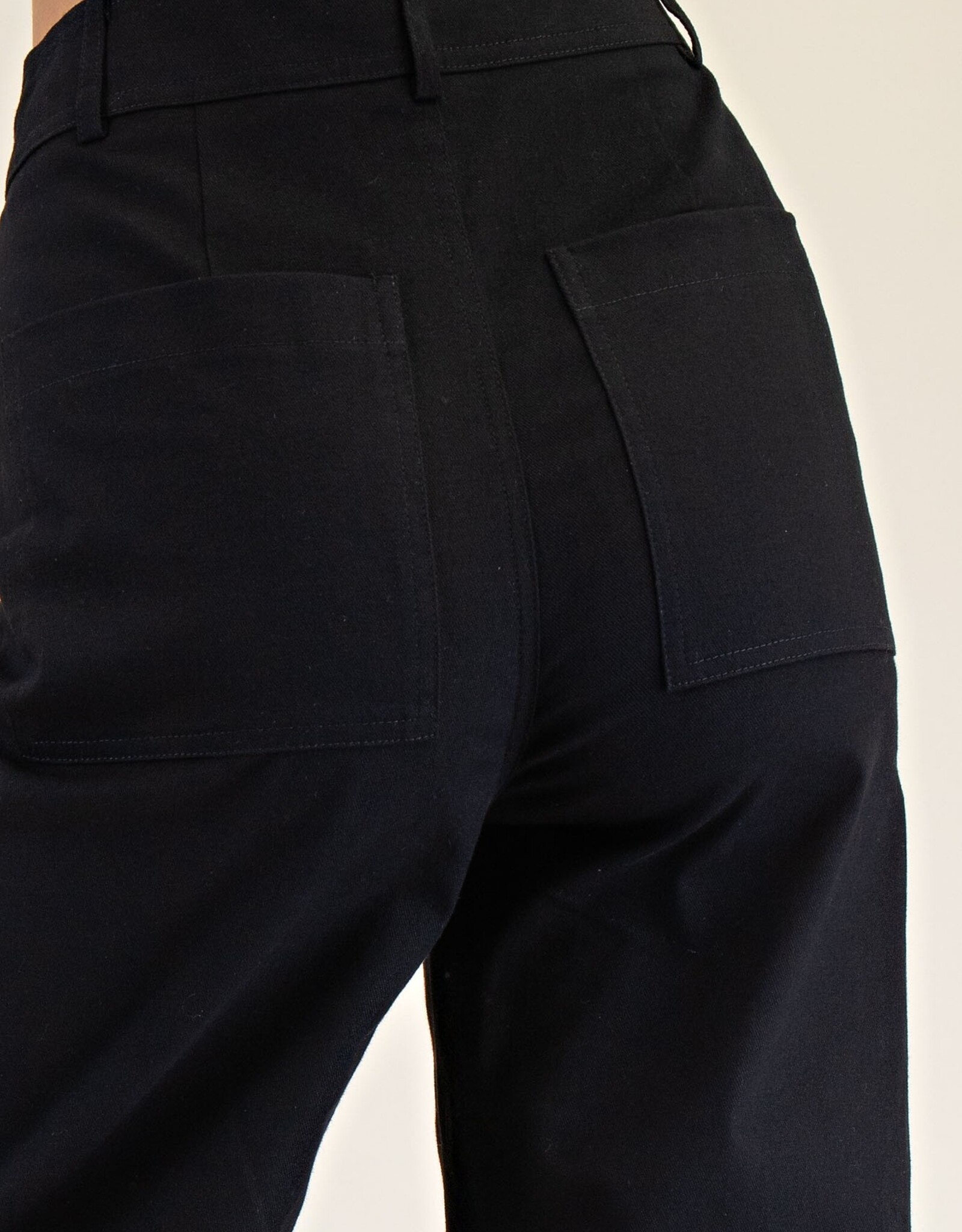 Black High Rise Straight Pant