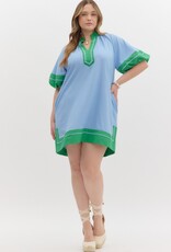 Blue & Green Mini Dress