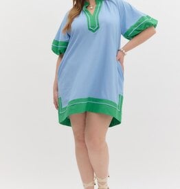 Blue & Green Mini Dress