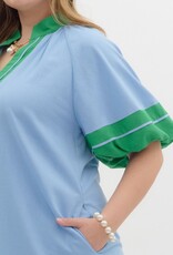 Blue & Green Mini Dress