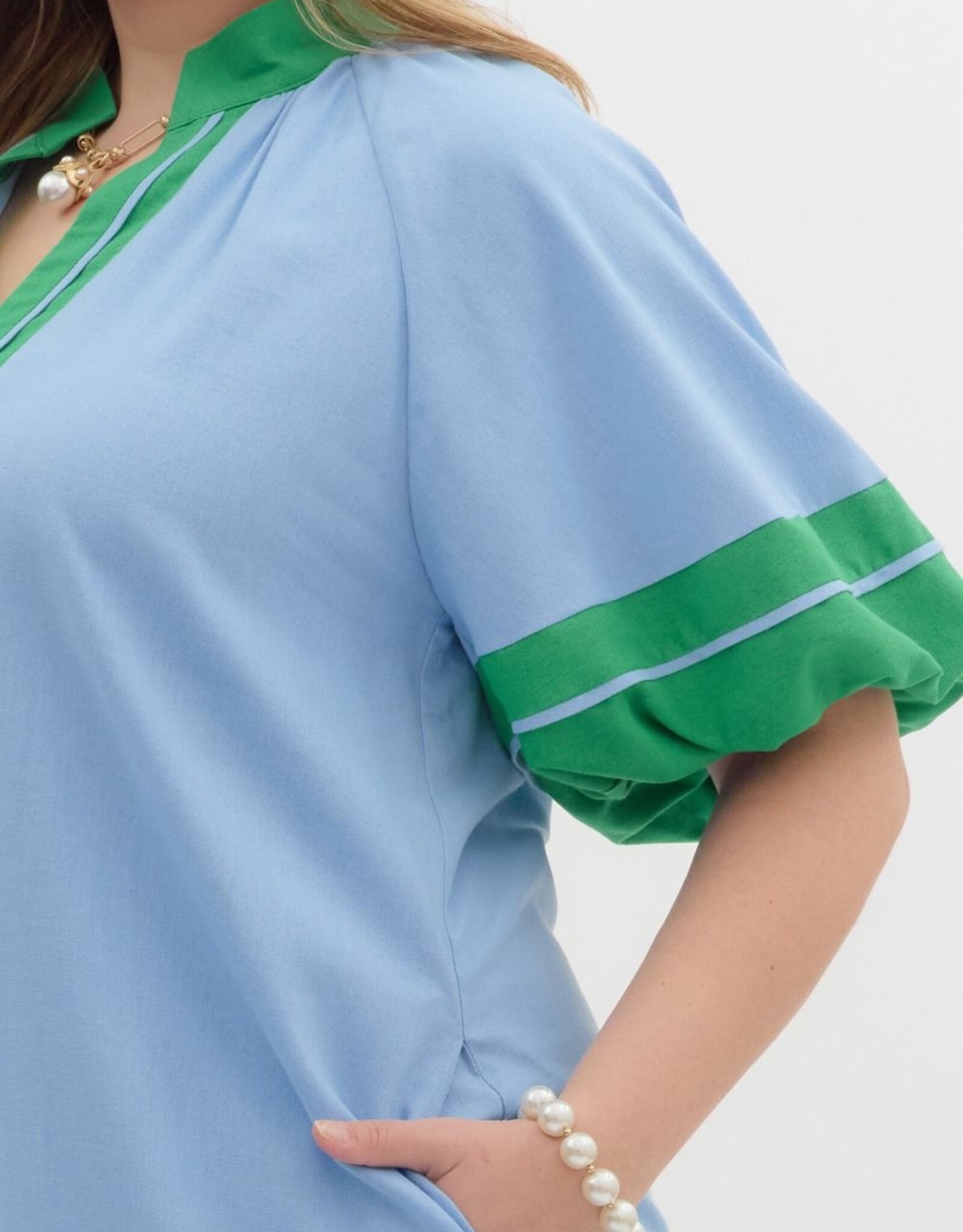Blue & Green Mini Dress