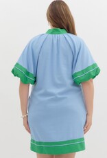 Blue & Green Mini Dress