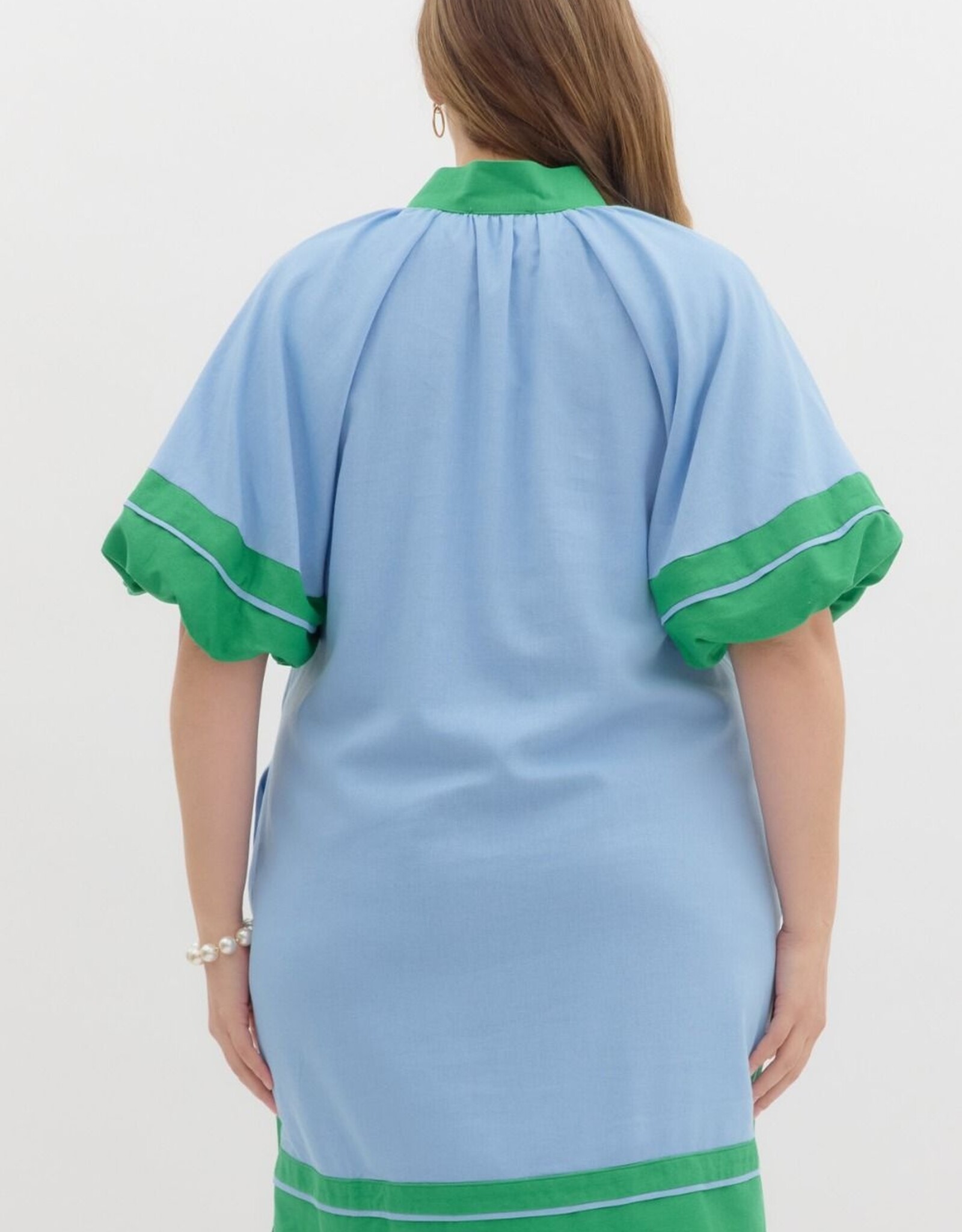 Blue & Green Mini Dress
