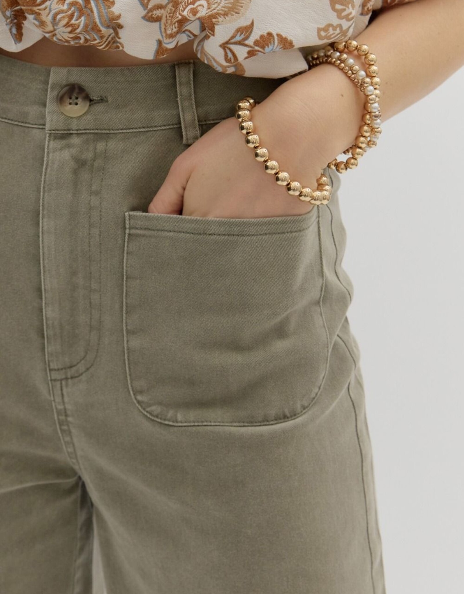 Olive Front Pocket Pants