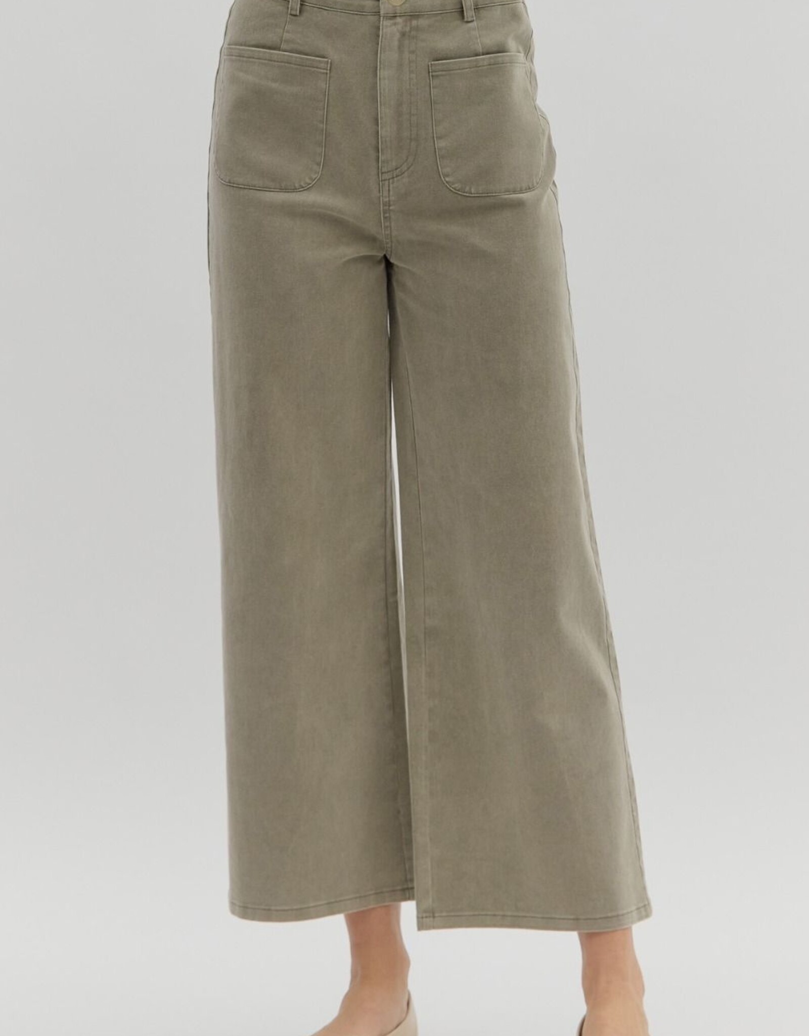 Olive Front Pocket Pants