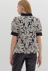 Black & White Embroidered Blouse