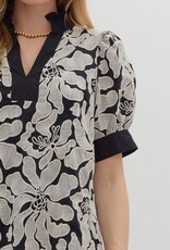 Black & White Embroidered Blouse