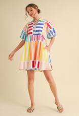 Vibrant Multi Dress w/ Pockets