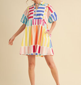 Vibrant Multi Dress w/ Pockets