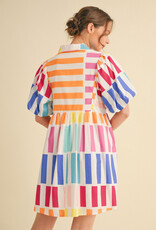 Vibrant Multi Dress w/ Pockets