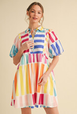 Vibrant Multi Dress w/ Pockets