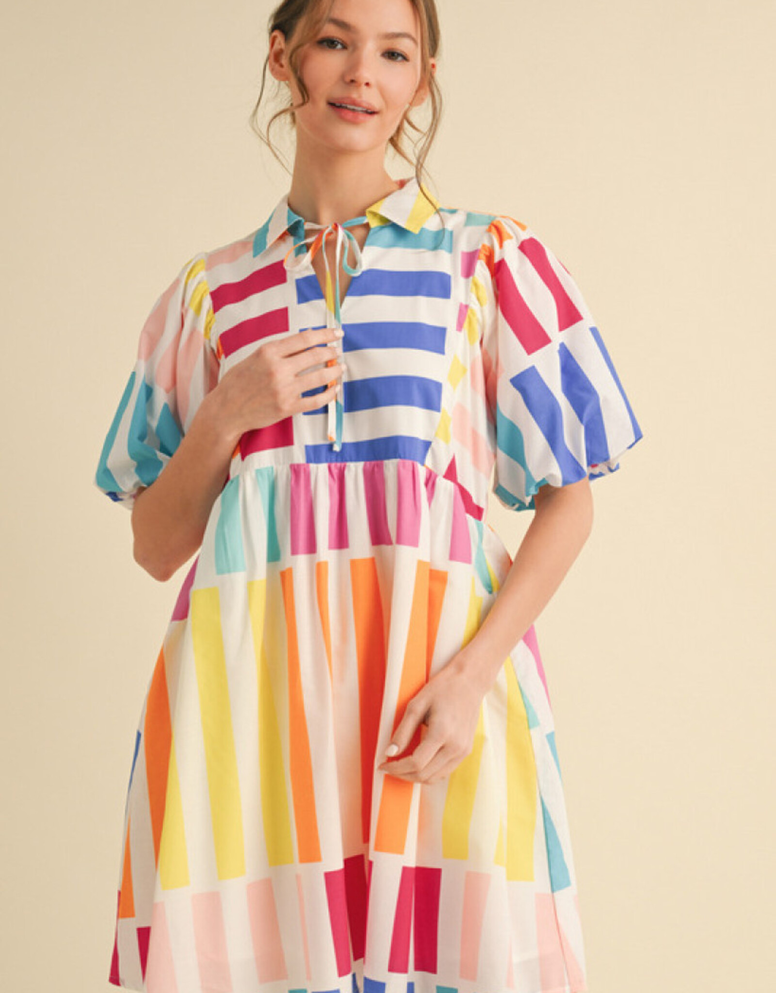 Vibrant Multi Dress w/ Pockets