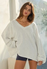 Grey Oversized French Terry Top