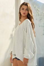 Grey Oversized French Terry Top