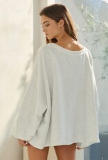 Grey Oversized French Terry Top