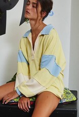 Yellow & Blue Collared Pullover