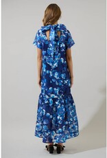 SugarLips Abay Floral Dime Organza Maxi Dress- Blue