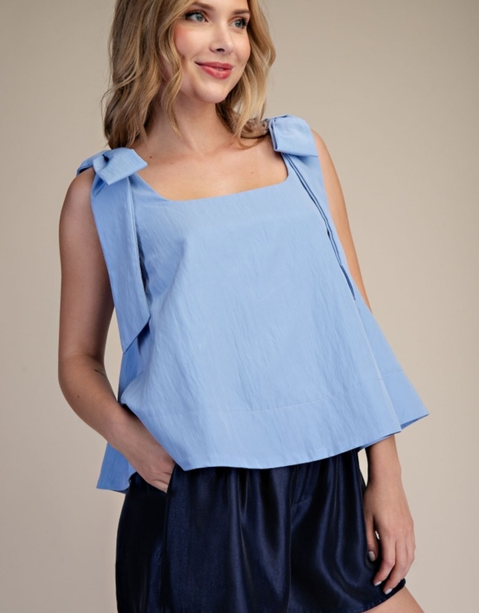 Sky Blue Bow Tank Top
