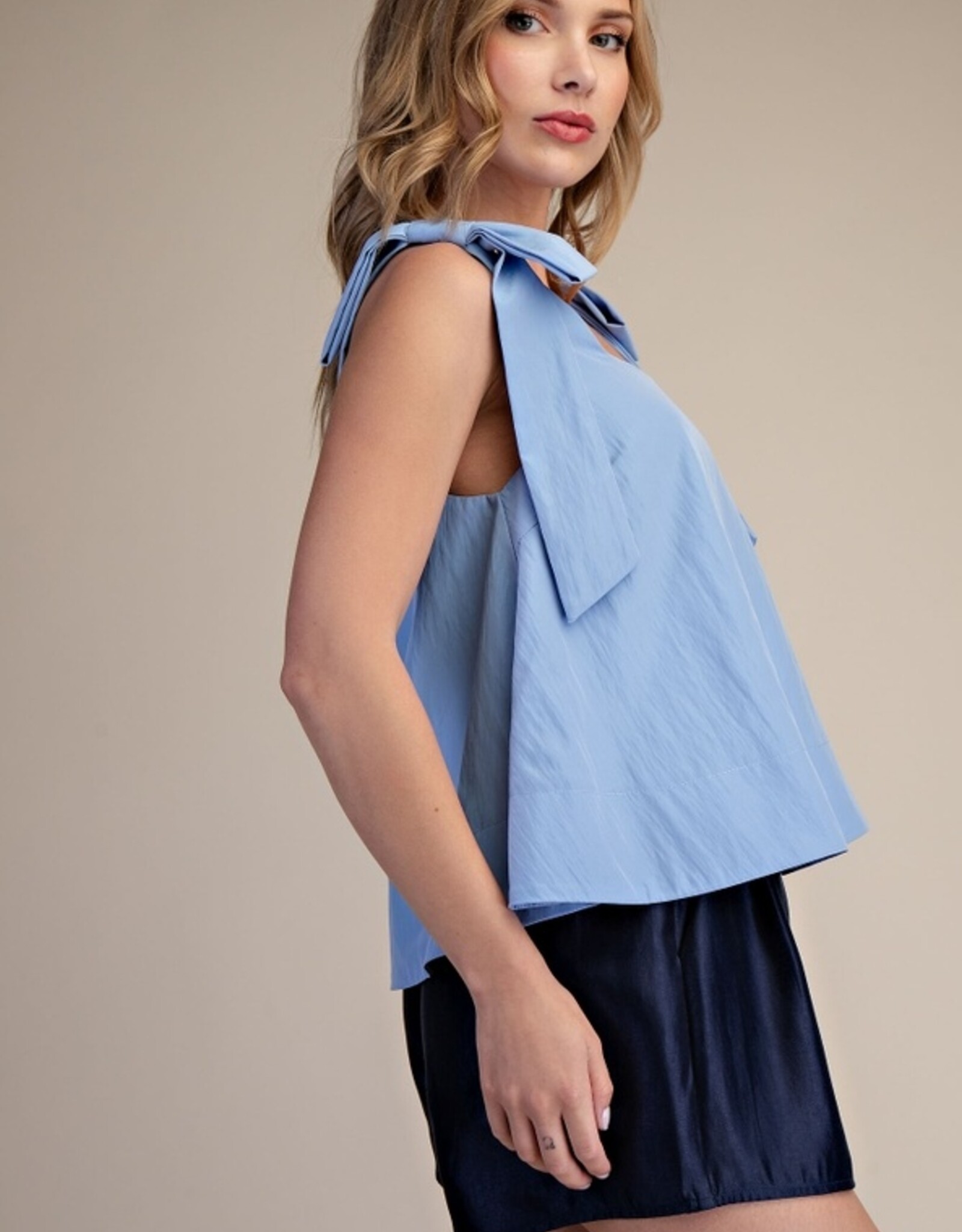 Sky Blue Bow Tank Top